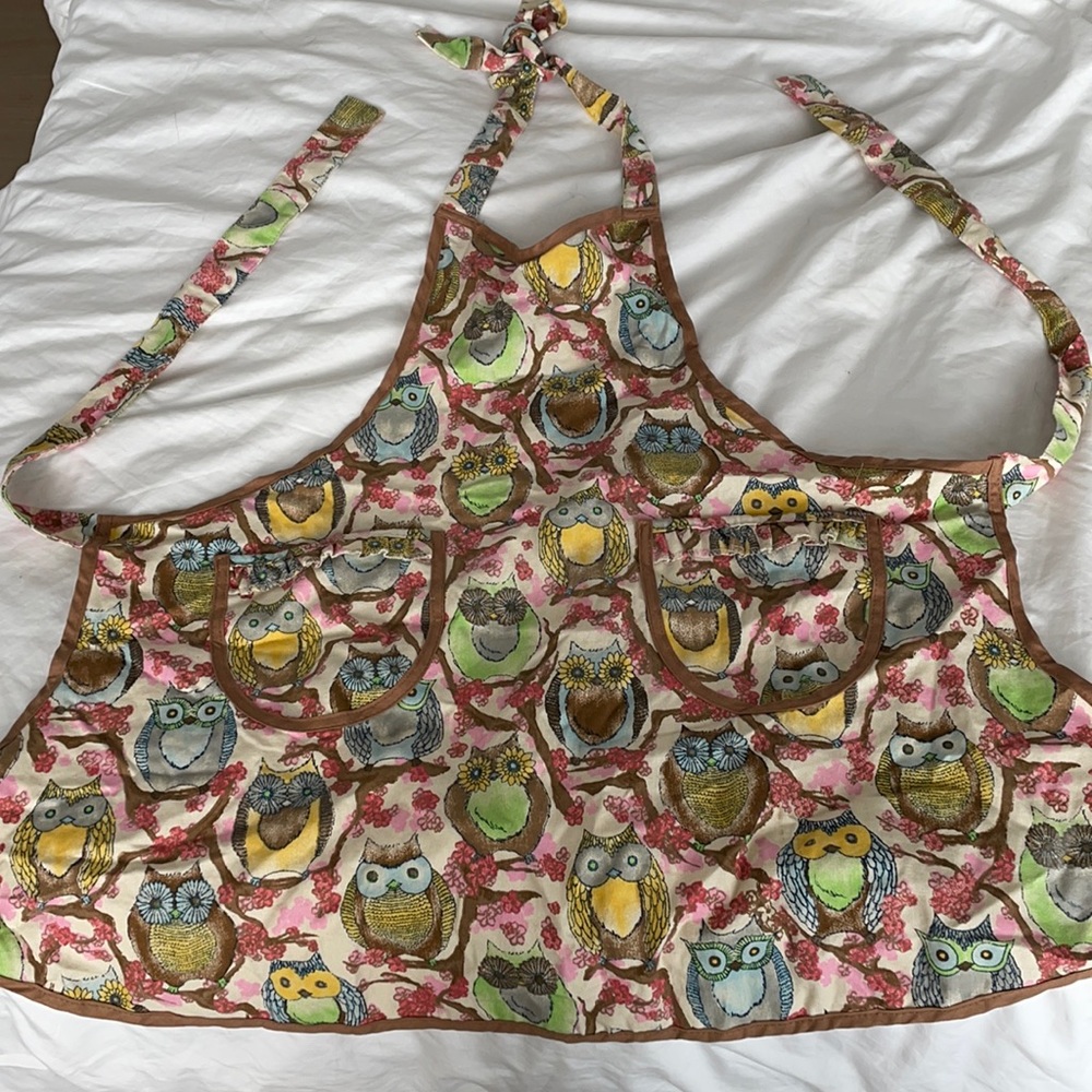 Owl apron - one size adult/teen - adorable!